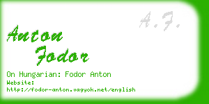 anton fodor business card